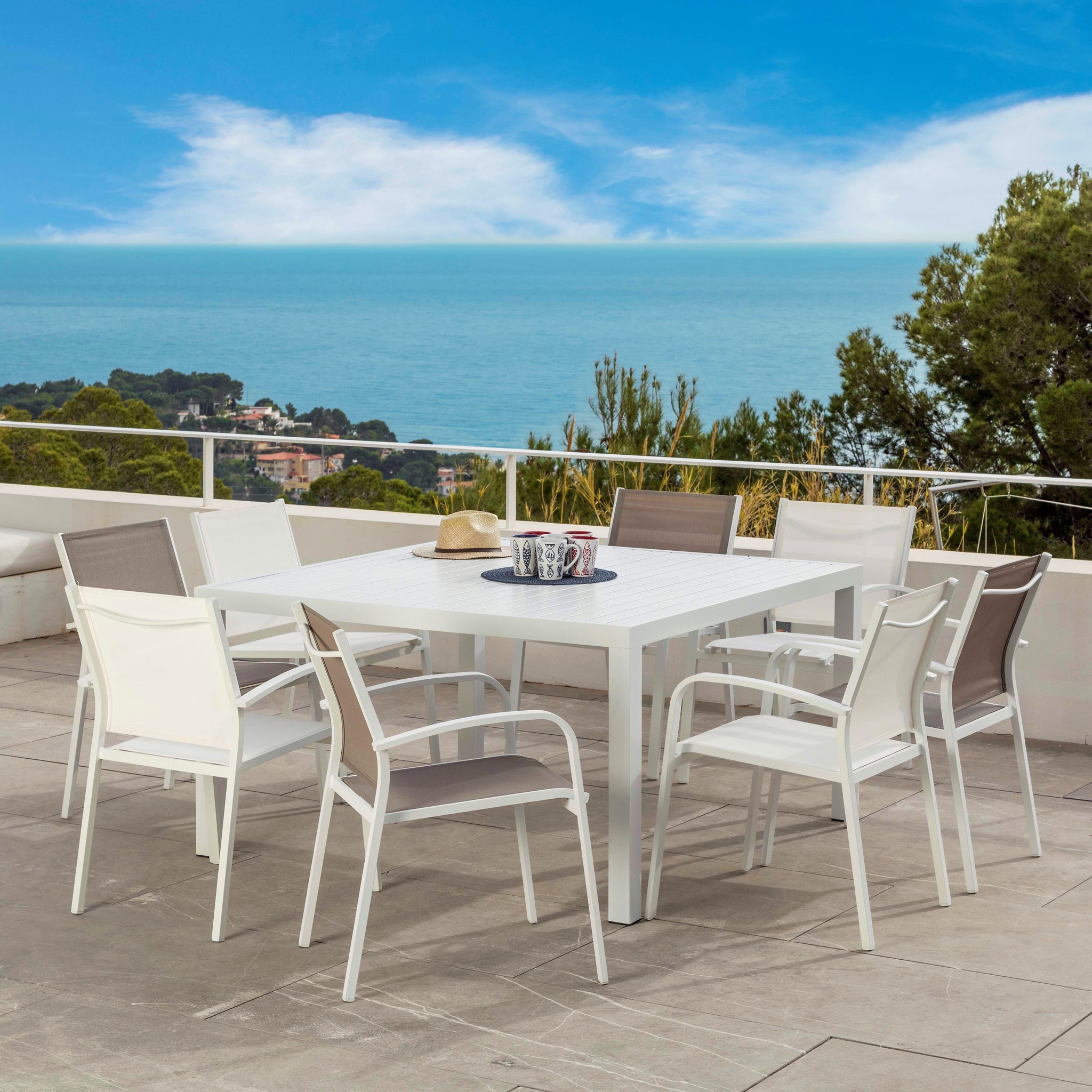 TABLEDEJARDINMURANO136X136BLANC Mobellianova